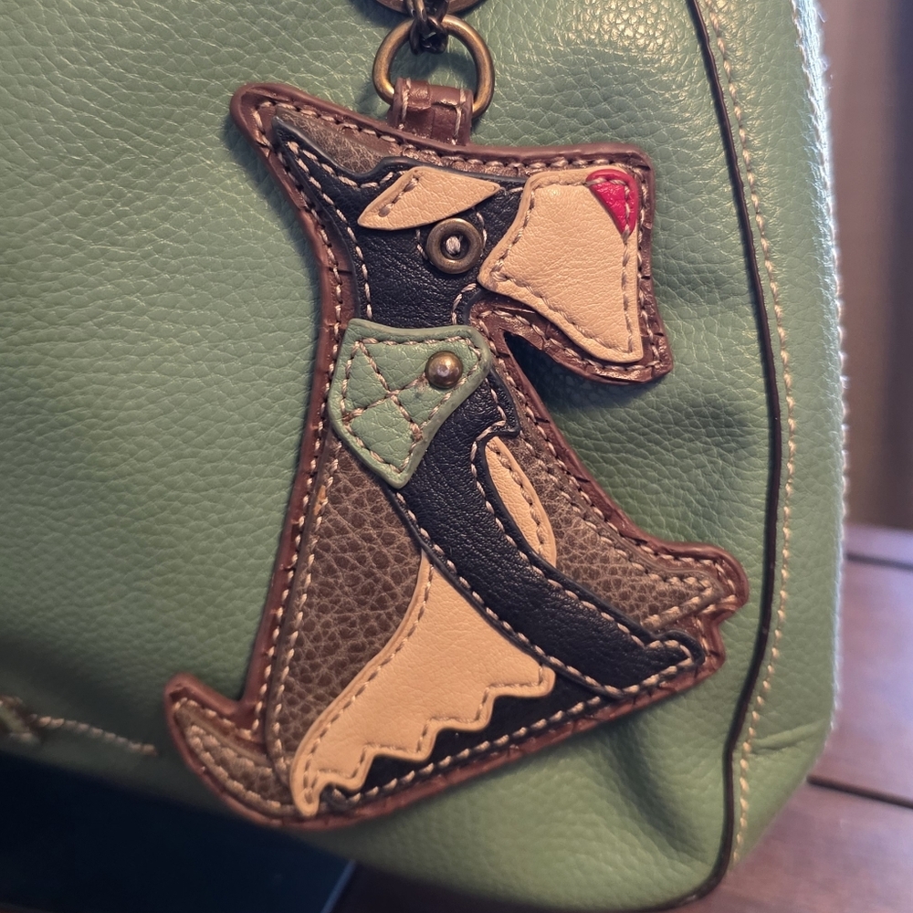 Chala Turquoise Green Hobo Bag with Dog Charm - Picture 2 of 12